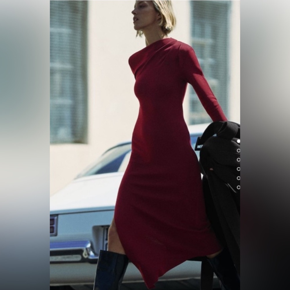 Zara Asymmetrical Long Sleeve Dress